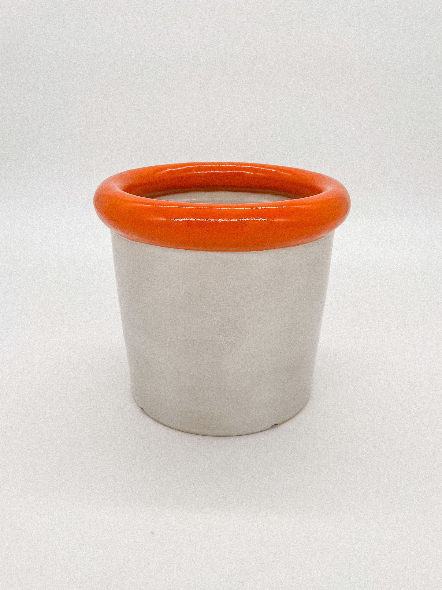 plantenpot oranje wit (medium)