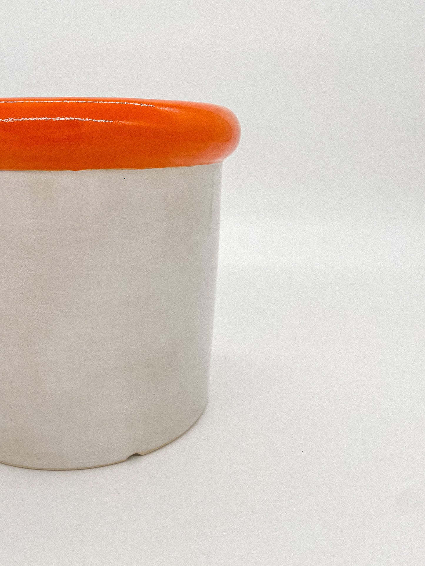 plantenpot oranje wit (medium)